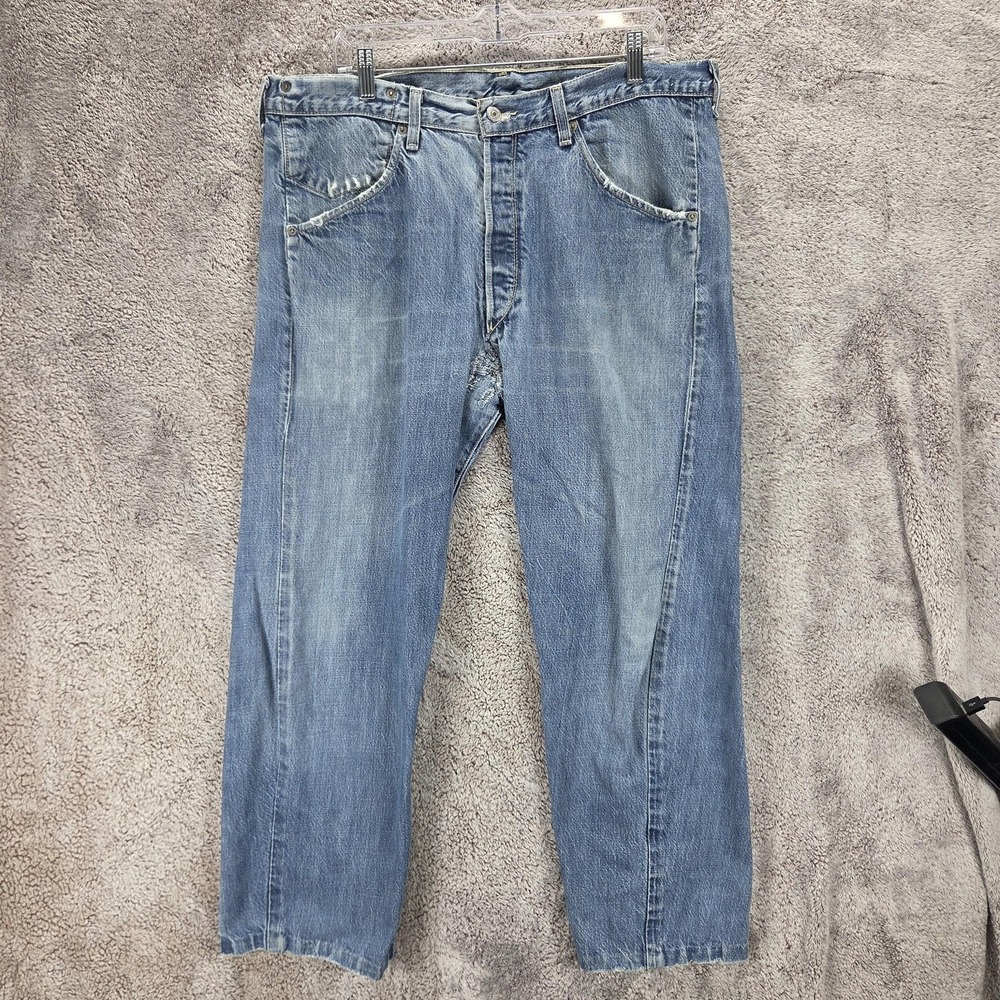 Vintage Levis Engineered Jeans Mens Blue Twisted Button Fly Med Wash Fits 36x26